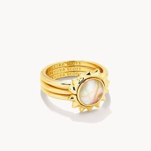 Kendra Scott Gold Sunburst Ring with Iridescent Center